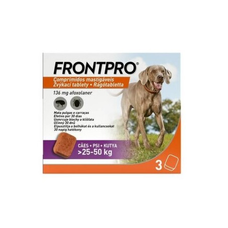 FRONTPRO Antiparasitäre Kautabletten für Hunde (25-50 kg) 3 Tabletten
